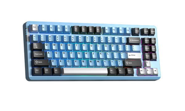 Bàn Phím Cơ Không Dây - Leobog Hi86 Blue Black White