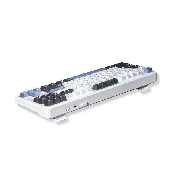 Bàn Phím Cơ Không Dây- AULA F87 White Blue / 3 Mode / Grey Wood V3 Switch