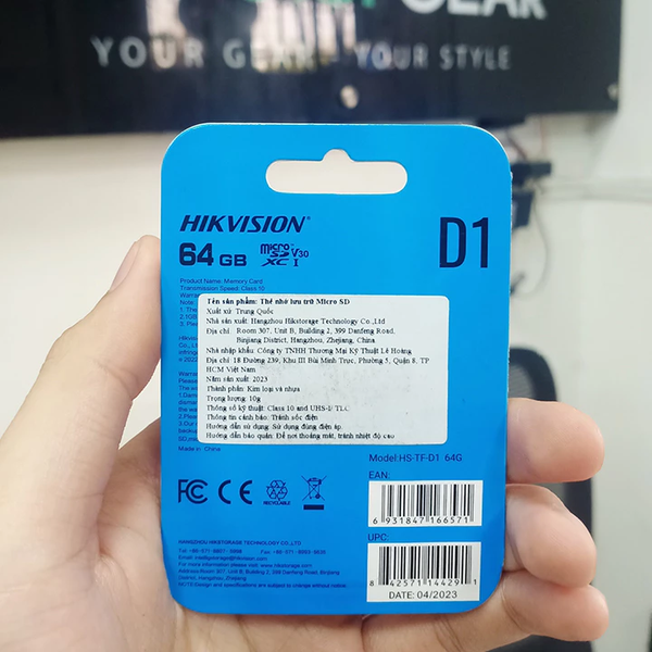 Thẻ nhớ Micro SD 64gb HIKVISION D1 dùng cho camera, điện thoại