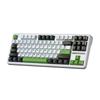 Bàn Phím Cơ Không Dây- AULA F87 White Green / 3 Mode / Grey Wood V3 Switch