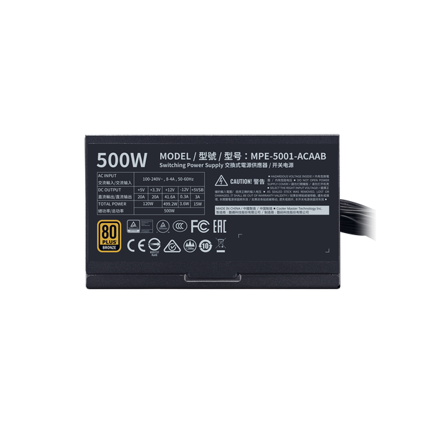 Nguồn máy tính Cooler Master MWE 500 BRONZE - V2 ( 500W )