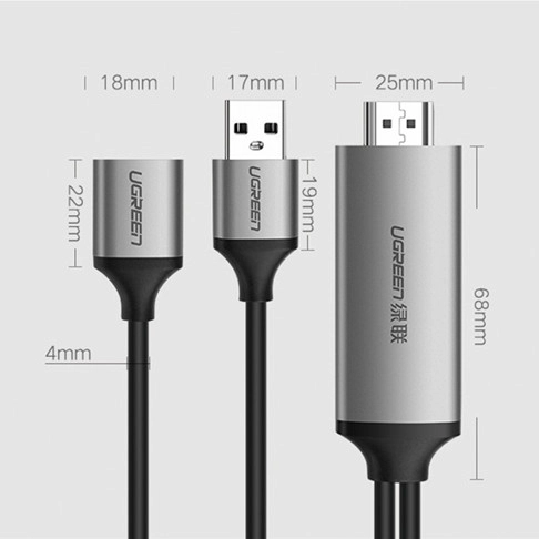 Dây Cáp Đa Năng - Ugreen 50291 USB to HDMI - Kết Nối Điện Thoại Ra Màn Hình - Tivi - Máy Chiếu