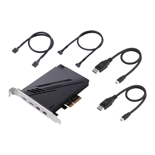 Thiết Bị Kết Nối Tín Hiệu - ASUS ThunderboltEX 4 Expansion card, Dual Thunderbolt™ 4 (USB‑C®) ports, DisplayPort™ 1.4, PCIe® 3.0 x4 interface
