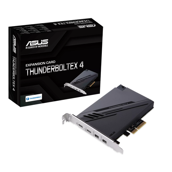 Thiết Bị Kết Nối Tín Hiệu - ASUS ThunderboltEX 4 Expansion card, Dual Thunderbolt™ 4 (USB‑C®) ports, DisplayPort™ 1.4, PCIe® 3.0 x4 interface