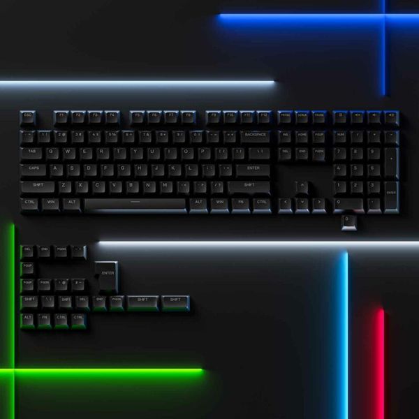 AKKO Keycap Set - ASA Shine-Through Keycap Set – Black (Xuyên LED / ASA profile / 131 nút)