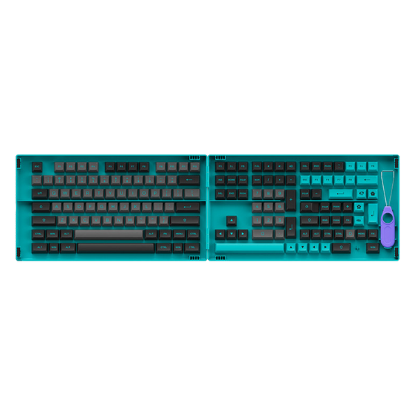 AKKO Keycap set – Black & Cyan ( PBT Double-Shot/ASA profile/197 nút )