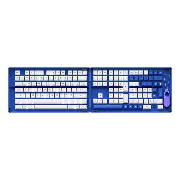 AKKO Keycap set – Blue on White ( PBT Double-Shot / ASA profile / 197 nút )