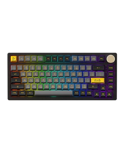 Bàn Phím Không Dây - AKKO PC75B Plus V2 Black Gold / BT5.0 / 2.4Ghz / TypeC