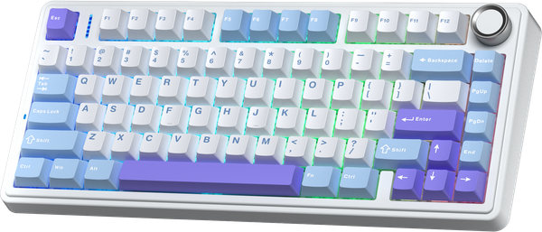 Bàn Phím Cơ Không Dây - AULA F75 White Purple / 3 mode / Star Vector Switch