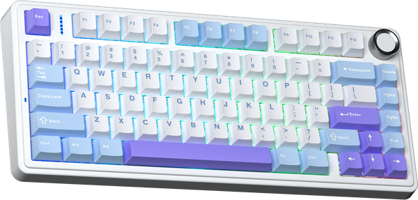 Bàn Phím Cơ Không Dây - AULA F75 White Purple / 3 mode / Star Vector Switch