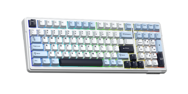 Bàn Phím Cơ Không Dây - AULA F99 White Blue / 3 Mode