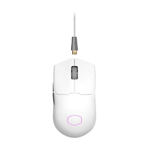 Cooler Master MM712 Hybird Wireless Mouse White Matte sản phẩm khi nhìn từ trên cao xuống .jpg