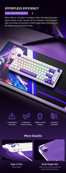 Bàn Phím Không Dây - Machenike K600T-B82 | 3 Modes | LED RGB| Hot-Swap