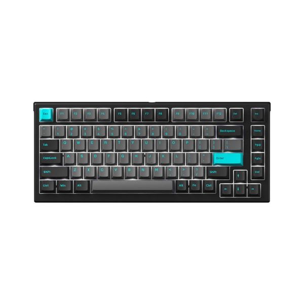 Bàn phím cơ MonsGeek MG75 Black & Cyan (White LED / AKKO Switch V3 / PBT Double-Shot)