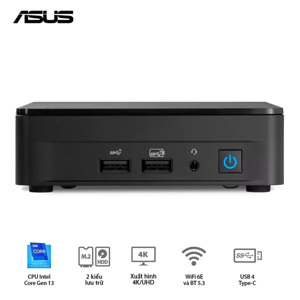 Mini PC - NUC ASUS INTEL NUC 13 Pro ( Core i7-1360P up to 5.00 GHz | DDR4 3200 | Iris Xe | NVMe PCIe4.0 | Wi-Fi+Bluetooth) - RNUC13ANHI70000
