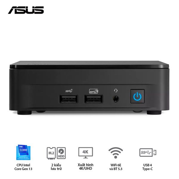 Mini PC - NUC ASUS INTEL NUC 13 Pro ( Core i3-1315U | DDR4 3200 | Iris Xe | NVMe PCIe4.0 | Wi-Fi+Bluetooth) - RNUC13ANHi30000 (1I)