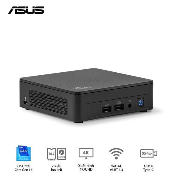 Mini PC - NUC ASUS INTEL NUC 13 Pro ( Core i5-1340P | DDR4 3200 | Iris Xe | NVMe PCIe4.0 | Wi-Fi+Bluetooth) - RNUC13ANHI50000 (1I)