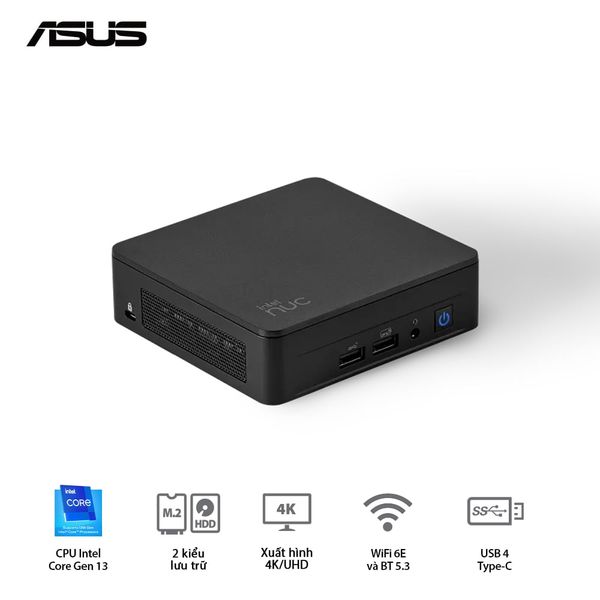 Mini PC - NUC ASUS INTEL NUC 13 Pro ( Core i3-1315U | DDR4 3200 | Iris Xe | NVMe PCIe4.0 | Wi-Fi+Bluetooth) - RNUC13ANHi30000 (1I)