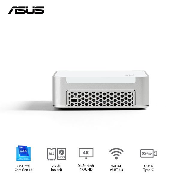 Mini PC - ASUS INTEL Nuc 13 Pro Desk Edition ( Intel Core i5-1340P | DDR4 3200Mhz | WIFI 6E | Bluetooth 5.3 | Bạc ) RNUC13VYKI50006