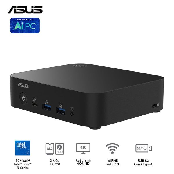 Mini PC - NUC ASUS INTEL NUC 14 Essential ( Intel Pentium N97 | DDR5 4800 | Intel UHD | NVMe PCIe3.0 | Wi-Fi+Bluetooth) - NUC14MNK9700000