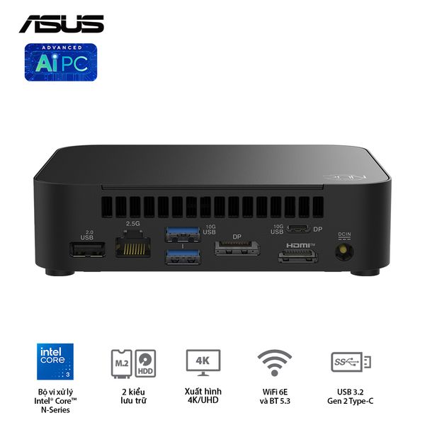 Mini PC - NUC ASUS INTEL NUC 14 Essential ( Intel Pentium N97 | DDR5 4800 | Intel UHD | NVMe PCIe3.0 | Wi-Fi+Bluetooth) - NUC14MNK9700000