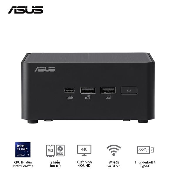 Mini PC - ASUS NUC 14 Pro (Intel Ultra 7 155H up to 4.80 GHz | Intel Arc Graphics | DDR5 5600Mhz | NVMe PCIe4.0 | Wi-Fi+Bluetooth) RNUC14RVHU700001I