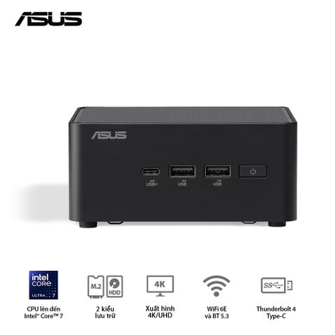 Mini PC - ASUS NUC 14 Pro (Core 3 100U up to 4.70 GHz | Intel Graphics | DDR5 5600Mhz | NVMe PCIe4.0 | Wi-Fi+Bluetooth) RNUC14RVHI300001I