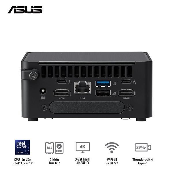 Mini PC - ASUS NUC 14 Pro (Intel Ultra 5 125H up to 4.50 GHz | Intel Arc Graphics | DDR5 5600Mhz | NVMe PCIe4.0 | Wi-Fi+Bluetooth) RNUC14RVHU500001I