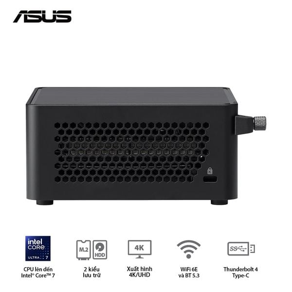 Mini PC - ASUS NUC 14 Pro (Intel Ultra 7 155H up to 4.80 GHz | Intel Arc Graphics | DDR5 5600Mhz | NVMe PCIe4.0 | Wi-Fi+Bluetooth) RNUC14RVHU700001I