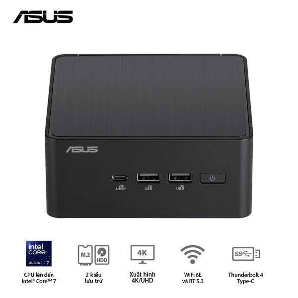 Mini PC - ASUS NUC 14 Pro (Intel Ultra 5 125H up to 4.50 GHz | Intel Arc Graphics | DDR5 5600Mhz | NVMe PCIe4.0 | Wi-Fi+Bluetooth) RNUC14RVHU500001I