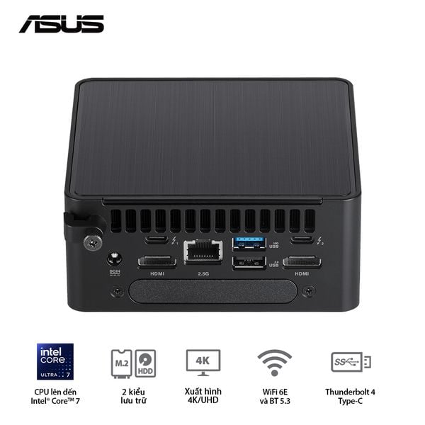 Mini PC - ASUS NUC 14 Pro (Intel Ultra 7 155H up to 4.80 GHz | Intel Arc Graphics | DDR5 5600Mhz | NVMe PCIe4.0 | Wi-Fi+Bluetooth) RNUC14RVHU700001I
