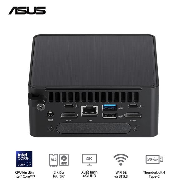 Mini PC - ASUS NUC 14 Pro (Intel Ultra 5 125H up to 4.50 GHz | Intel Arc Graphics | DDR5 5600Mhz | NVMe PCIe4.0 | Wi-Fi+Bluetooth) RNUC14RVHU500001I