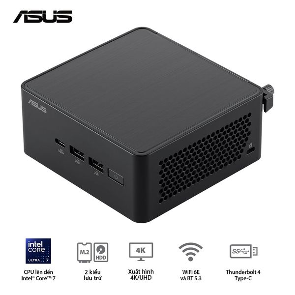 Mini PC - ASUS NUC 14 Pro (Intel Ultra 5 125H up to 4.50 GHz | Intel Arc Graphics | DDR5 5600Mhz | NVMe PCIe4.0 | Wi-Fi+Bluetooth) RNUC14RVHU500001I