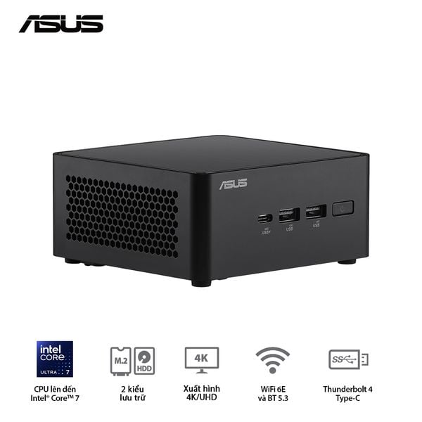 Mini PC - ASUS NUC 14 Pro (Intel Ultra 7 155H up to 4.80 GHz | Intel Arc Graphics | DDR5 5600Mhz | NVMe PCIe4.0 | Wi-Fi+Bluetooth) RNUC14RVHU700001I