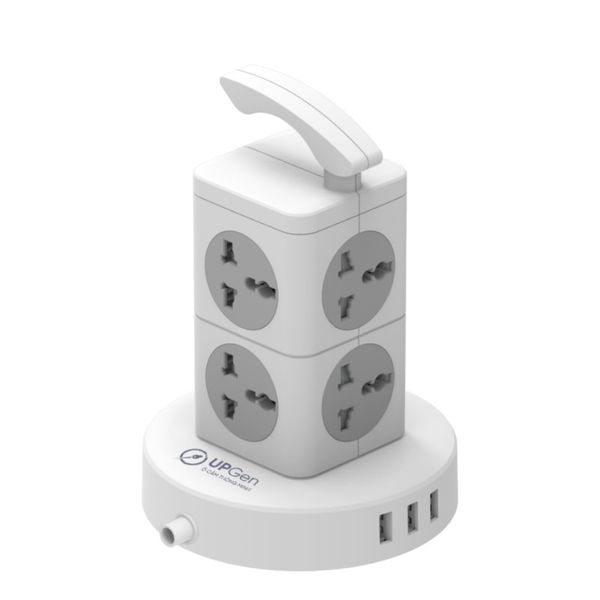Ổ Cắm Điện Thông Minh Upgen Tower| 8 ổ cắm| 3 cổng USB