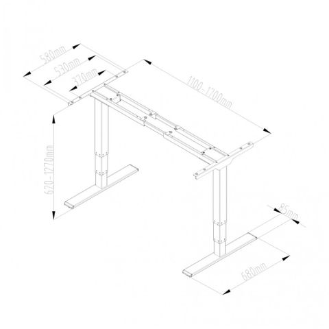 Chân Bàn Nâng Hạ - Flexispot ET225 - Black