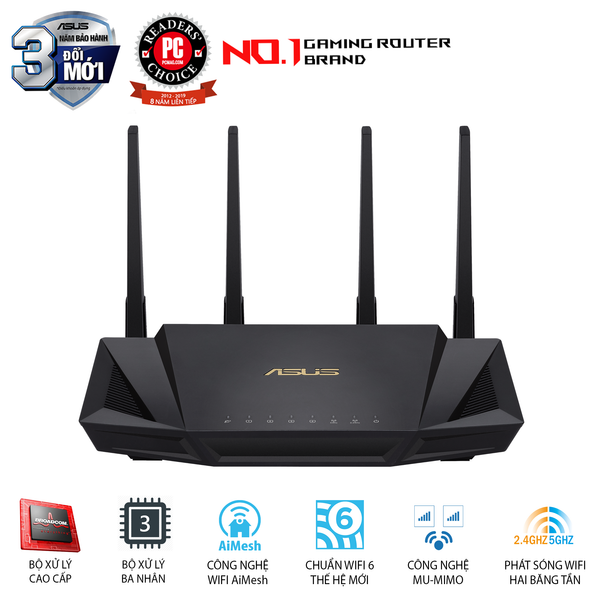 Router - Bộ Định Tuyến ASUS RT-AX58U Wifi 6 - AX3000