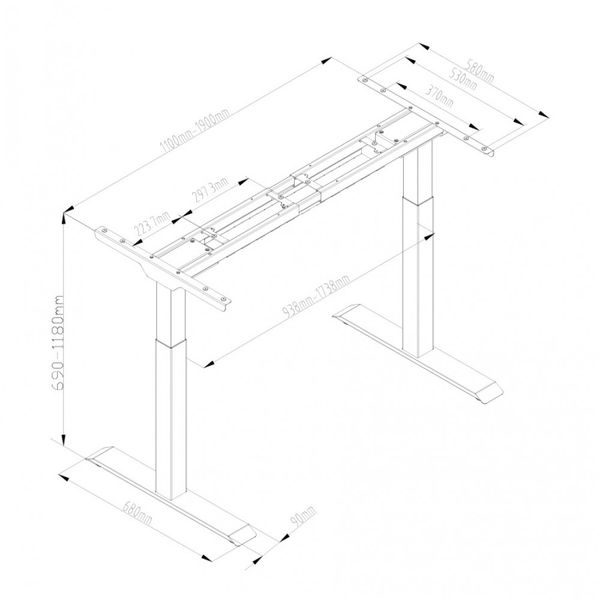 Chân Bàn Nâng Hạ - Flexispot ET123 - Black