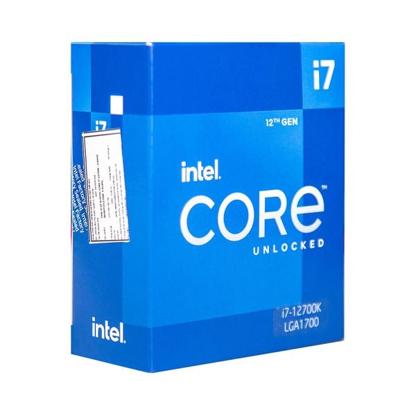 CPU Intel Core i7 12700KF (3.8GHz turbo up to 5.0Ghz, 12 nhân 20 luồng, 20MB Cache, 125W) - LGA 1700 / Alder Lake