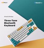 Bàn Phím Cơ Không Dây - Leopold FC750RBT PD Milk Turquoise / BT5.1 / USB-C