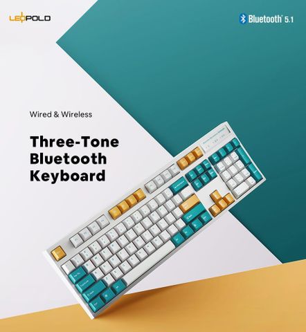 Bàn Phím Cơ Không Dây - Leopold FC900RBT PD Milk Turquoise / BT5.1 / USB-C