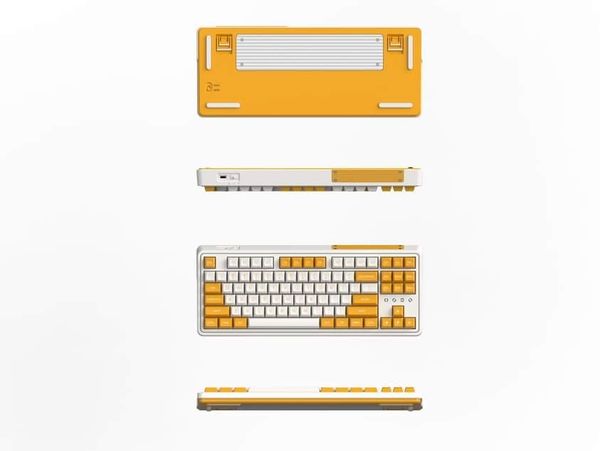 Bàn Phím Cơ Không Dây FL-Esport CMK87 Yellow And White 3 Mode ( Switch Kailh Box: Red / Brown)