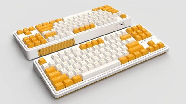 Bàn Phím Cơ Không Dây FL-Esport CMK87 Yellow And White 3 Mode ( Switch Kailh Box: Red / Brown)