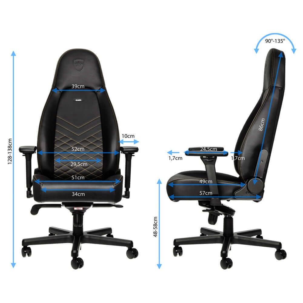 Ghế Gaming Noble Chair Icon Series Black Gold Thế Giới Gear