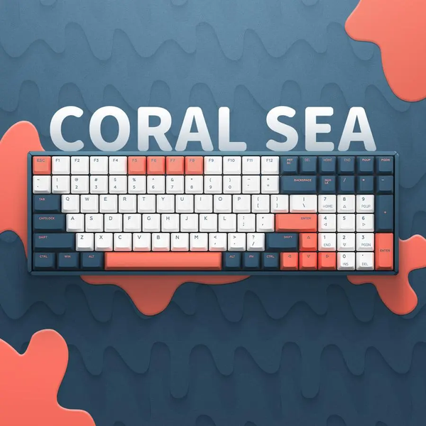 Bàn Phím Cơ Không Dây - IQUNIX F96 Coral Sea - USB-C - Bluetooth - Cherry MX