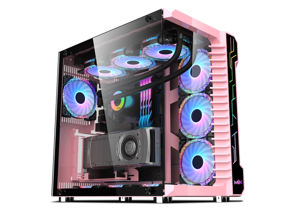 Case Máy Tính - LV07 - Black - White - Pink