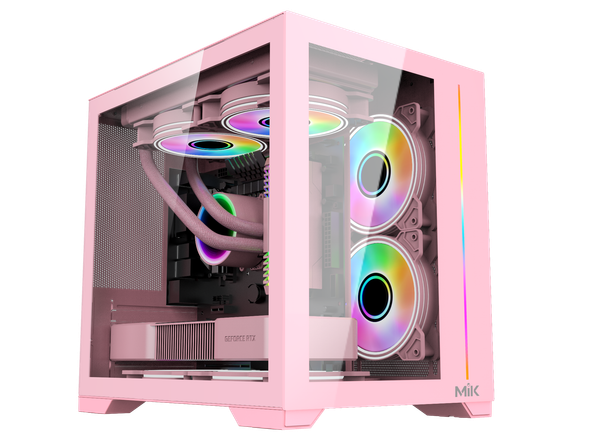 Vỏ Case Máy Tính -  MIK LV12 Mini Elite - Black - White - Pink