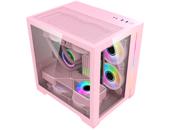 Vỏ Case Máy Tính -  MIK LV12 Mini Elite - Black - White - Pink
