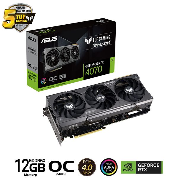 Card Màn Hình - VGA Asus TUF Gaming RTX 4070 OC 12GB GDDR6X