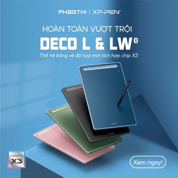 Bảng Vẽ Điện Tử - XP Pen Deco LW Chip x3 | Wireless | Bluetooth